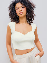 Sweetheart Solid Knitted Crop Top