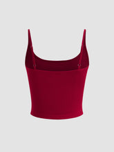 Cotton-blend Scoop Neckline Solid Adjustable Strap Cami Top