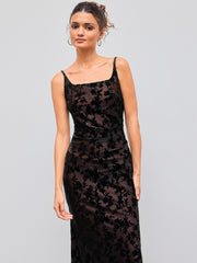 Square Neck Floral Ruched Maxi Dress