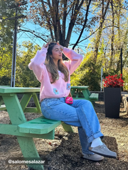Knit V-neck Button Flower Cardigan