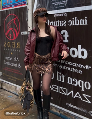 Faux Leather Collar Solid Pocket Zipper Bomber Jacket