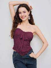 Floral Tie Front Tube Top