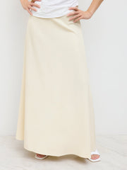 High Waist Solid Pleated Maxi Skirt