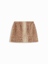 Faux Fur Deer Low Rise Animal Print Half Zip Mini Skirt