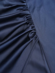 Solid Wrap Slit Midi Dress