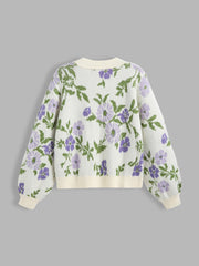 Tea In The Garden Floral Knit Cardigan