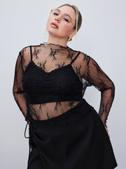 Lace Long Sleeve Top Curve & Plus