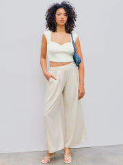 Sweetheart Solid Knitted Crop Top