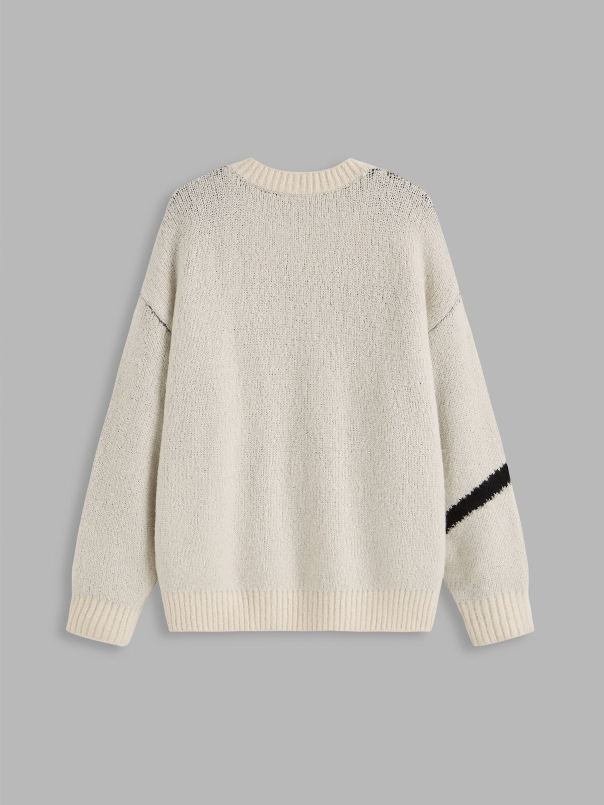 Knit Round Neckline Bowknot Oversized Sweater