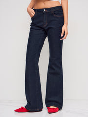 High Stretch  Denim Low Rise Flared Jeans