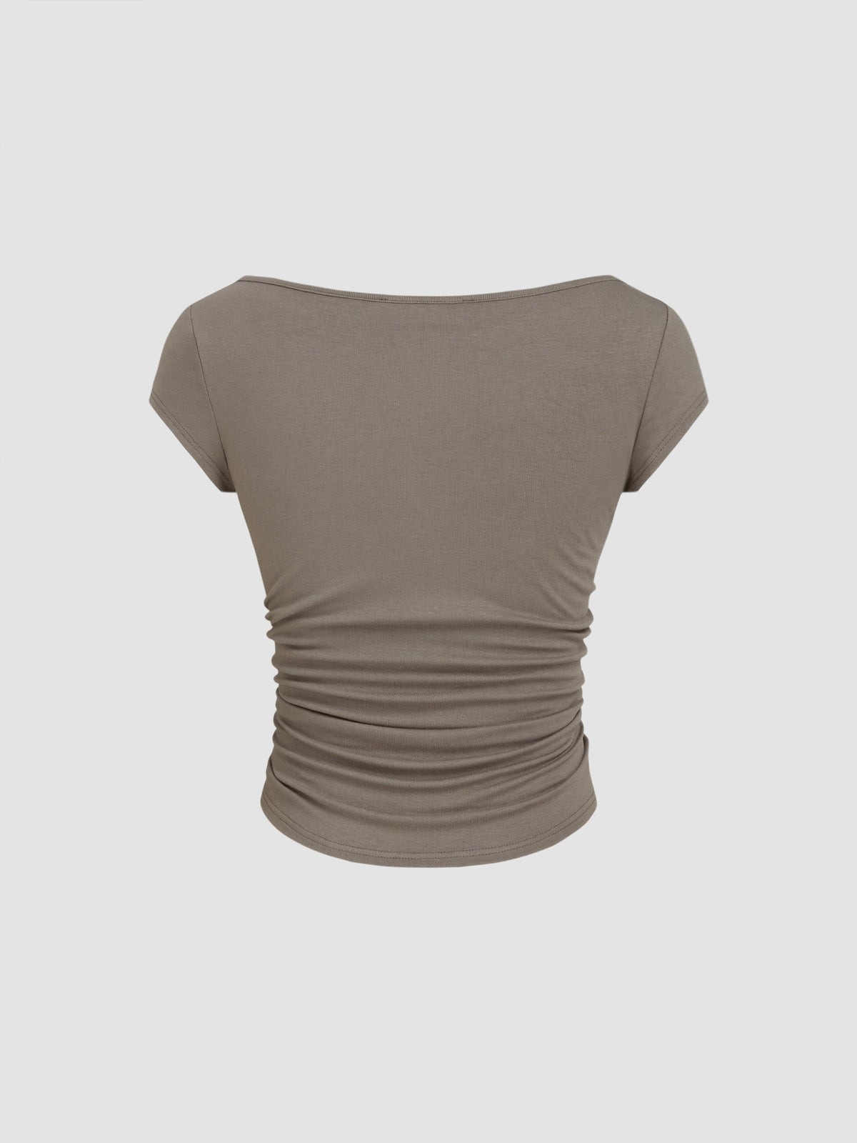 Boat Neck Ruched Tee