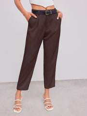 Belted High Rise Tapered Pant