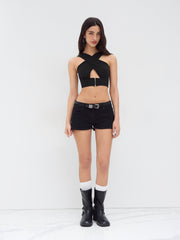 Cut Out Cross Tank Top