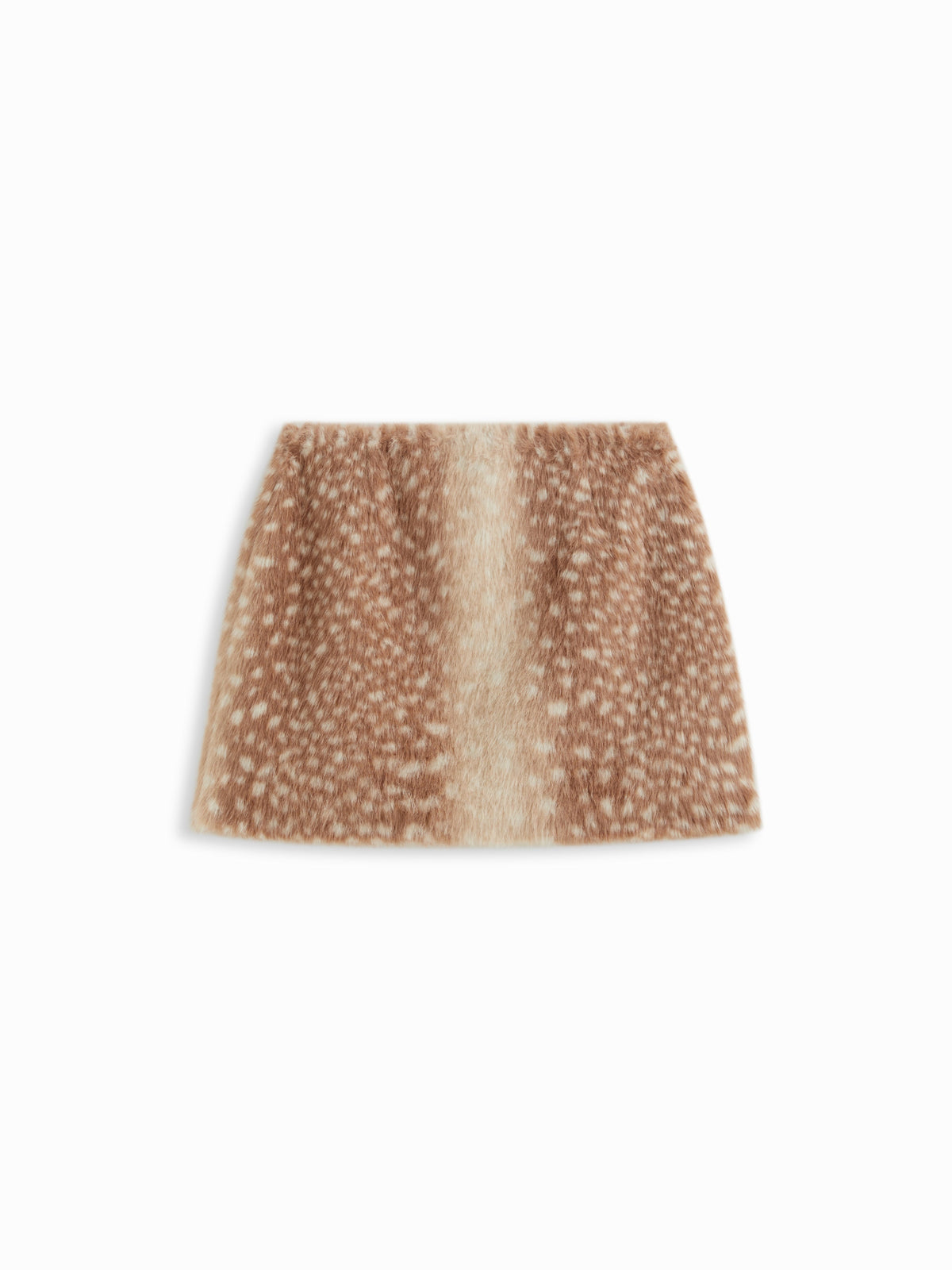 Faux Fur Deer Low Rise Animal Print Half Zip Mini Skirt