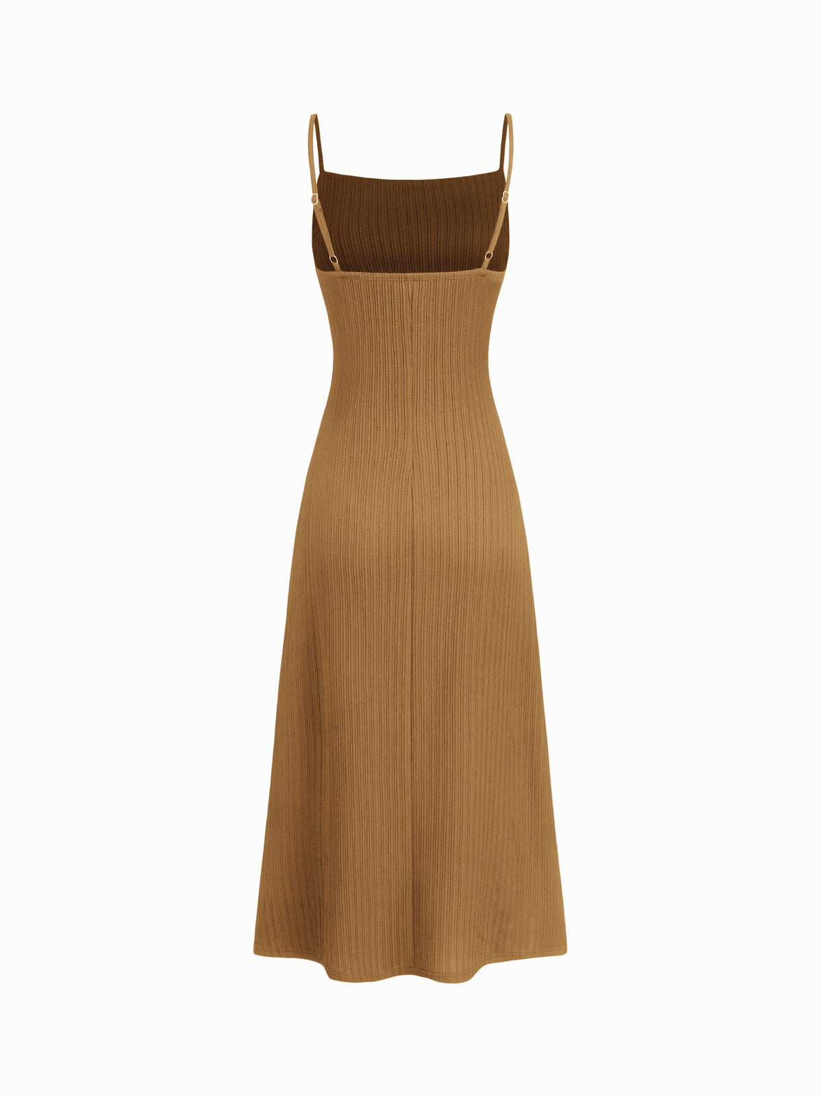 Square Neck Ruched Midi Slip Dress