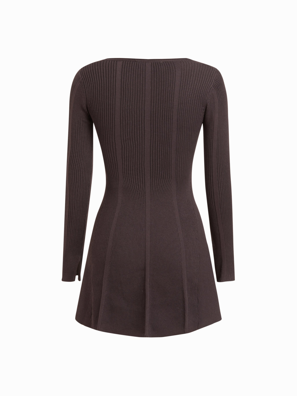 Knit Scoop Neckline Long Sleeve A-line Mini Dress