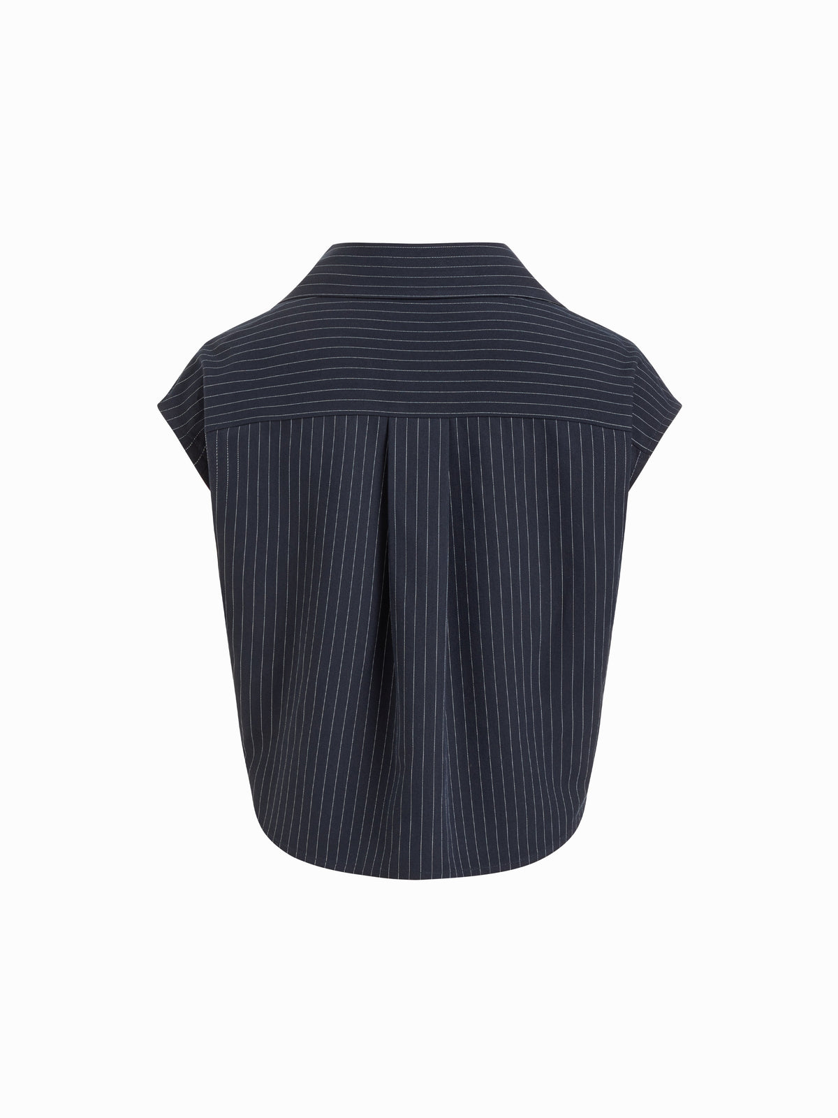 Cotton-blend Collar Stripe Twist Shirt