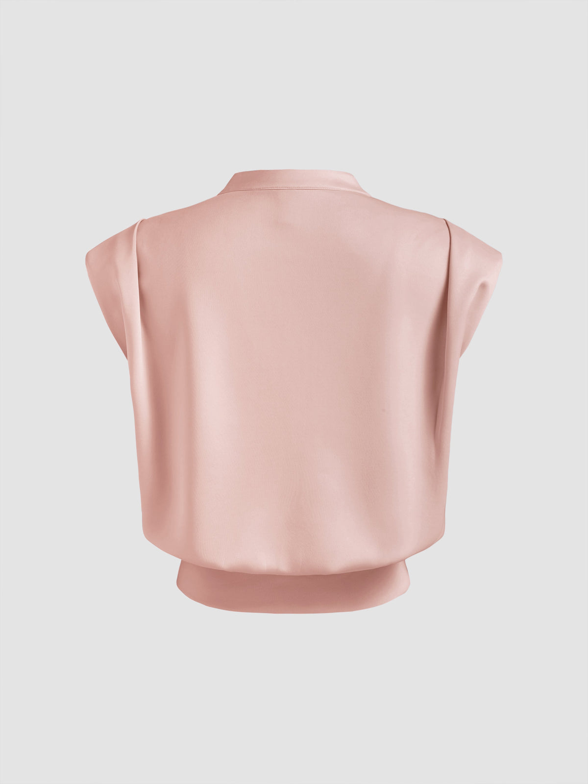 V-neck Solid Pleated Crop Top